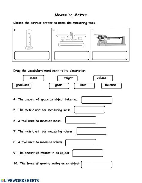 Measurement Educational Resource Measuring Matter Worksheet 6th Grade - Measuring Matter Worksheet 6th Grade