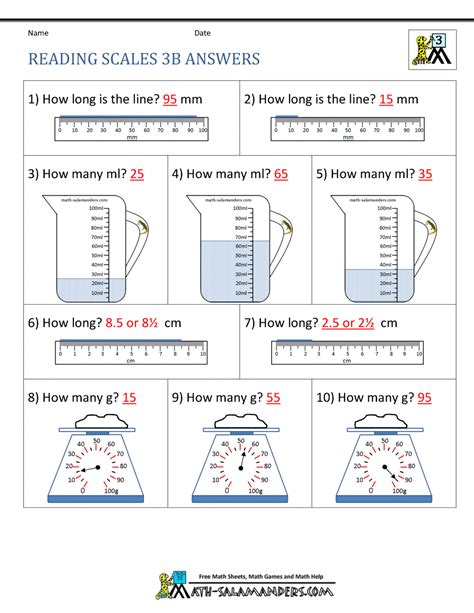 Measurement Worksheets Math Salamanders Measuring Liquids Worksheet Answers - Measuring Liquids Worksheet Answers