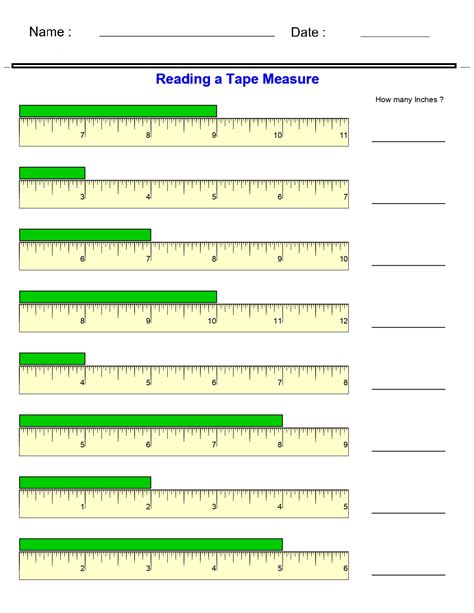 Measurement Worksheets Reading A Tape Measure Worksheets Math Tape Measure Worksheet - Tape Measure Worksheet