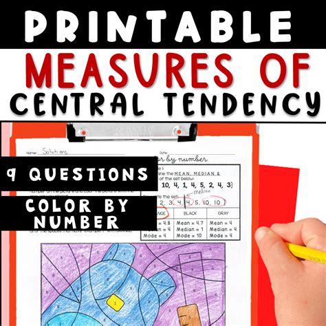 Measures Of Central Tendency Worksheet