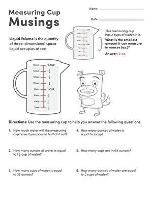 Measuring Cup Musings Interactive Worksheet Education Com Measuring Cups Worksheet - Measuring Cups Worksheet