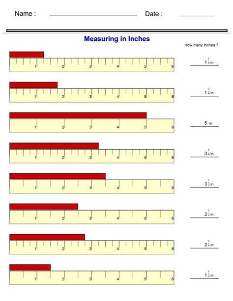 Measuring Inches First Grade