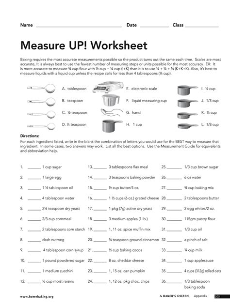 Measuring Match Up Worksheet Answer Key Free Download Kitchen Measurement Worksheet - Kitchen Measurement Worksheet