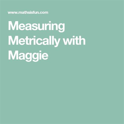 Measuring Metrically With Maggie Math Is Fun 5 Things Measured In Meters - 5 Things Measured In Meters