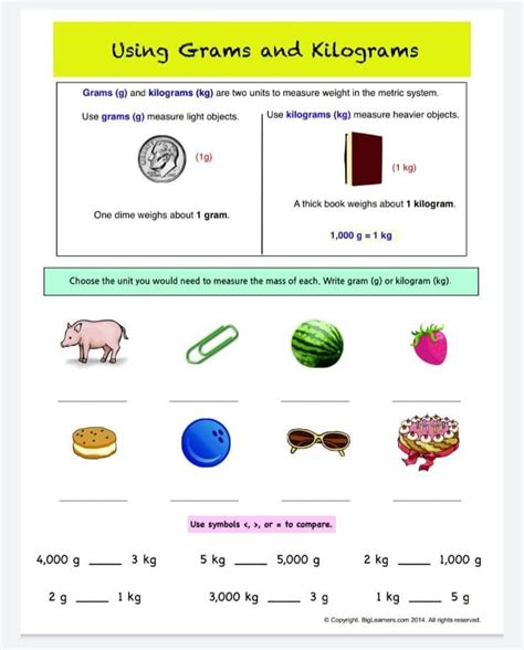 Measuring Weight Kilograms And Grams Worksheets Weight Worksheet For Grade 2 - Weight Worksheet For Grade 2