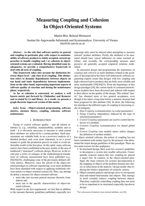 Read Online Measuring Coupling And Cohesion In Object Oriented Systems 