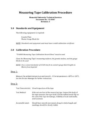 Read Measuring Tape Calibration Procedure 