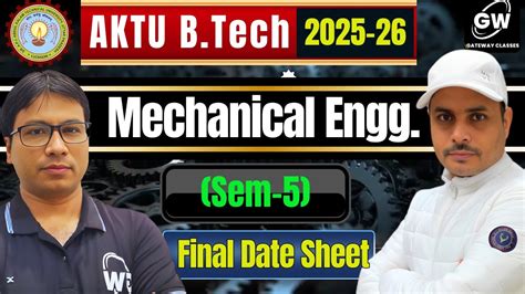 Mechanical Engg Date Sheet