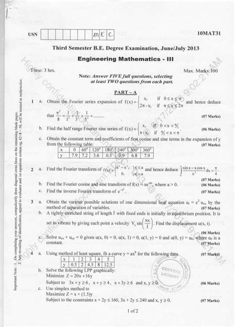 Mechanical Engineering 3rd Sem Question Papers