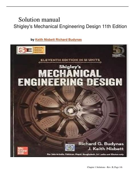 Mechanical Engineering Design Solution Manual 9th Edition