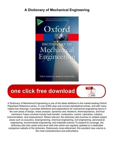 Mechanical Engineering Dictionary Free