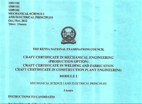 mechanical engineering knec