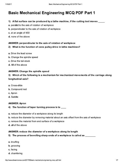 Mechanical Engineering Mcq