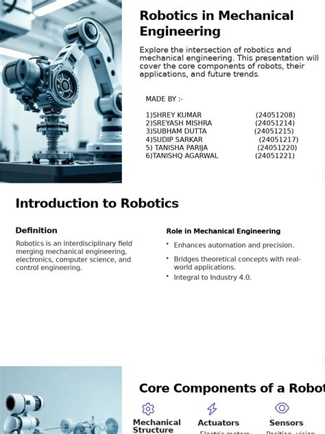 Mechanical Engineering Robotics Notes