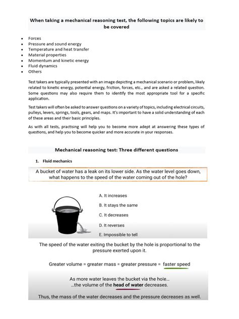 Mechanical Reasoning Tools Study Guide