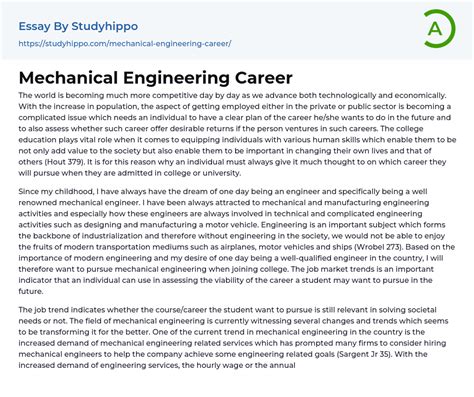 Read Online Mechanical Engineer Essay 