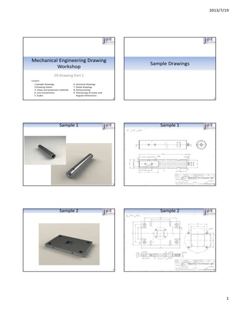 Download Mechanical Engineering Drawing Workshop Sample Drawings 