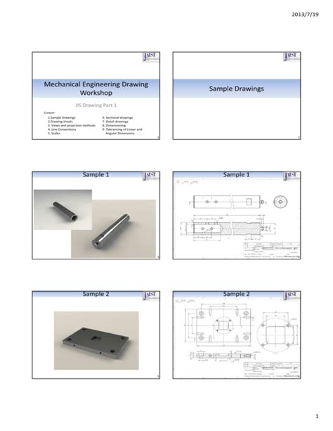 Download Mechanical Engineering Drawing Workshop Sample Drawings 