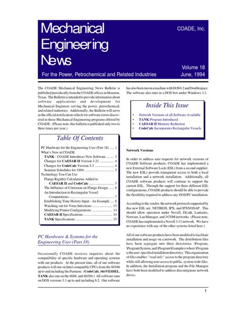 Read Online Mechanical Engineering News Coade 