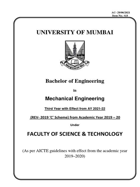 Read Online Mechanical Engineering Syllabus 5Th Sem Mumbai University 