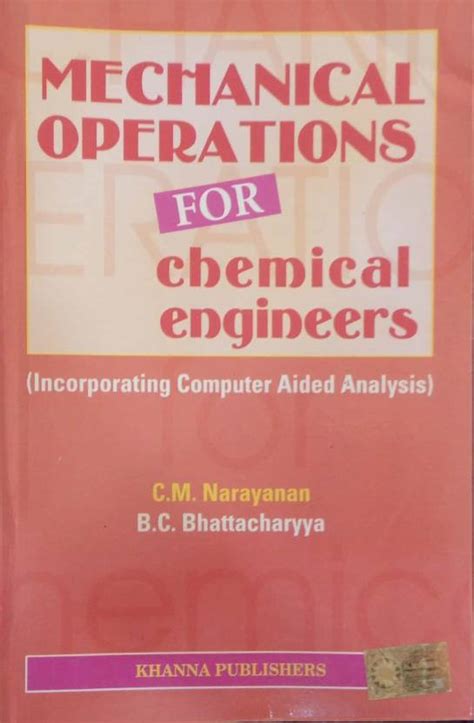 Download Mechanical Operations For Chemical Engineers Narayanan 