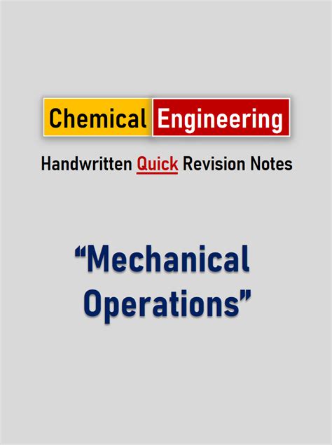 Full Download Mechanical Operations For Chemical Engineers Notes 