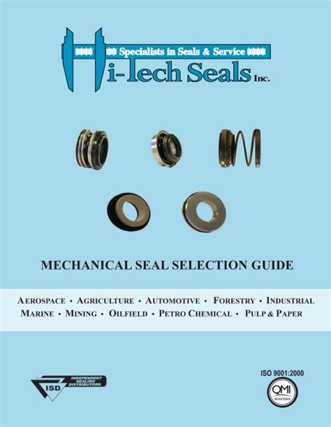 Read Mechanical Seal Selection Guide Hi Tech Seals 