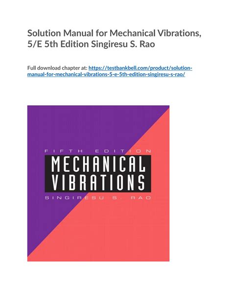 Read Mechanical Vibrations And Noise Engineering Solution Manual 