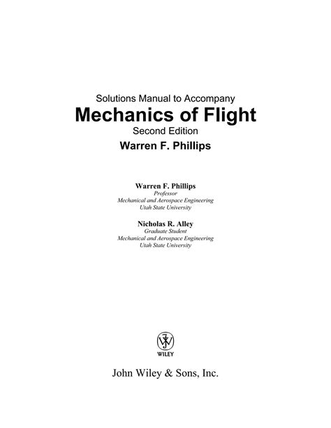 Mechanics Of Flight Phillips