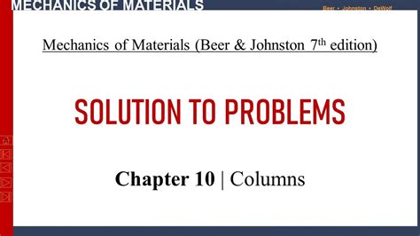 Mechanics Of Materials Chapter 10 Solutions