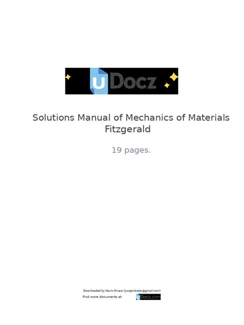 Mechanics Of Materials Fitzgerald Solution Manual Pdf Format