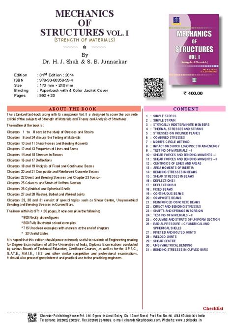 mechanics of structures vol i