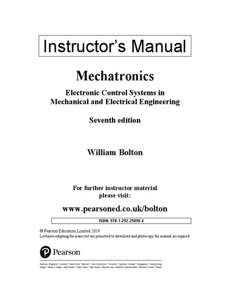 Download Mechatronics Solutions Manual Bolton File Type Pdf 