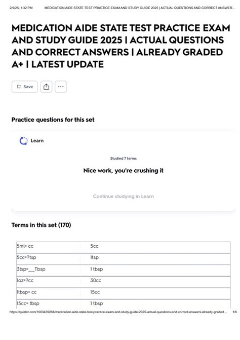 Med Aide Practice Test
