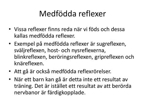 medfödda reflexer exempel