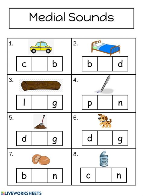 Medial Sounds For Kindergarten Worksheets Learny Kids Medial Vowels For Kindergarten Worksheet - Medial Vowels For Kindergarten Worksheet