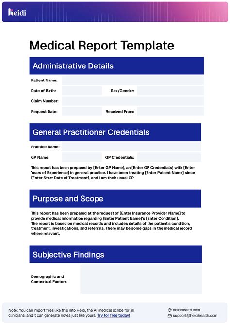 Medical Report Format