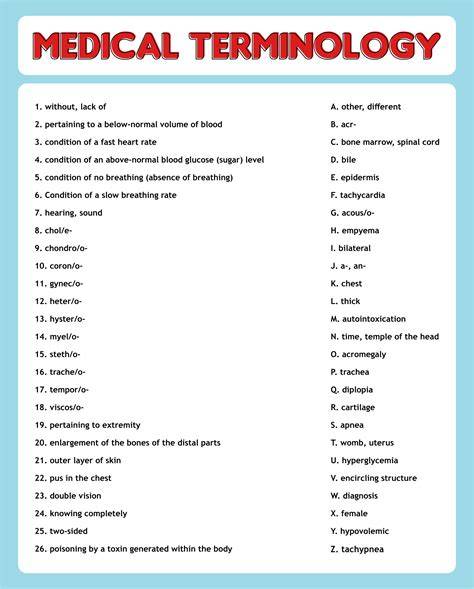 medical terminology case study questions
