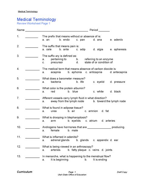 medical terminology chapter 13 answers