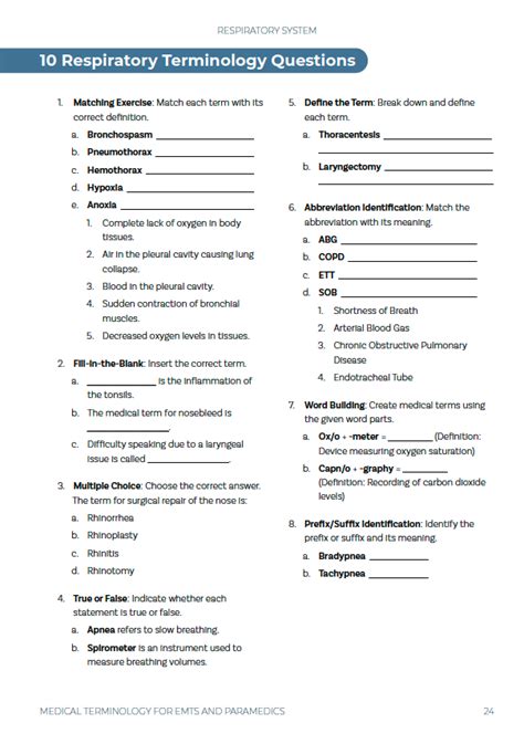 medical terminology workbook 10 answer key