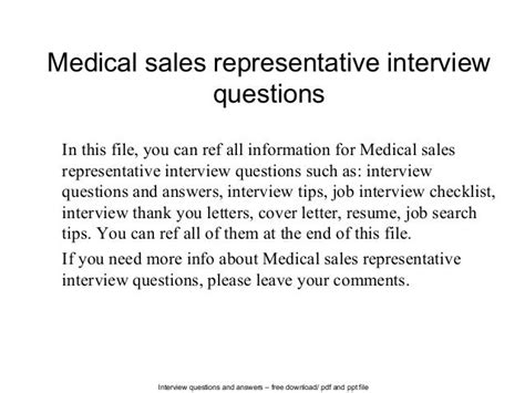Download Medical Representative Interview Question Answer Download Free 