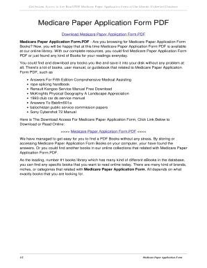 Full Download Medicare Paper Application Form 