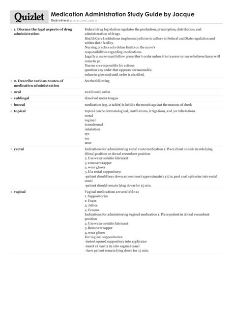Read Medication Administration Study Guide 