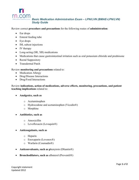 Download Medication Administration Test Study Guide 