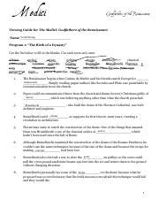 Download Medici Viewing Guide Answers Program 4 