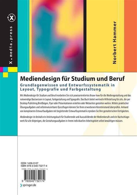 mediendesign fur studium und beruf grundlagenwiss
