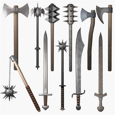 medieval weapon obj