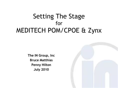 Meditech Pom Module