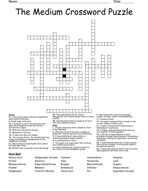 Medium Crossword Puzzles