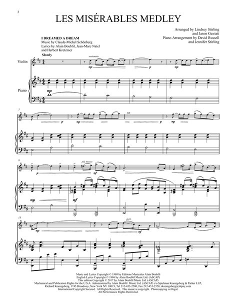 Read Online Medley From Les Miserables Sheet Music 